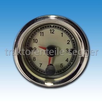Einbau - Uhr elektrisch 12 V elfenbein